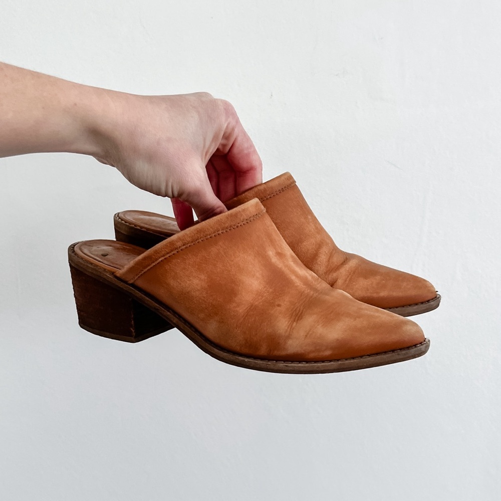 Madewell leather mules. Size 6.